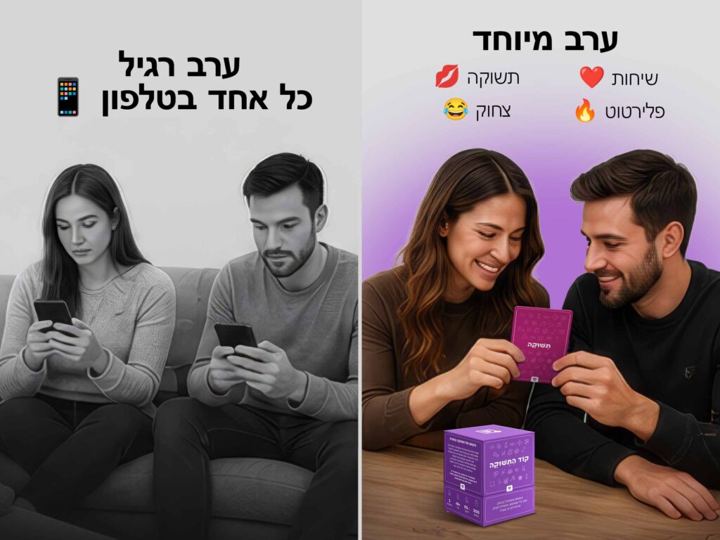 קוד התשוקה – משחק זוגי נועז עם 200 שאלות ומשימות - radhanim.co.il